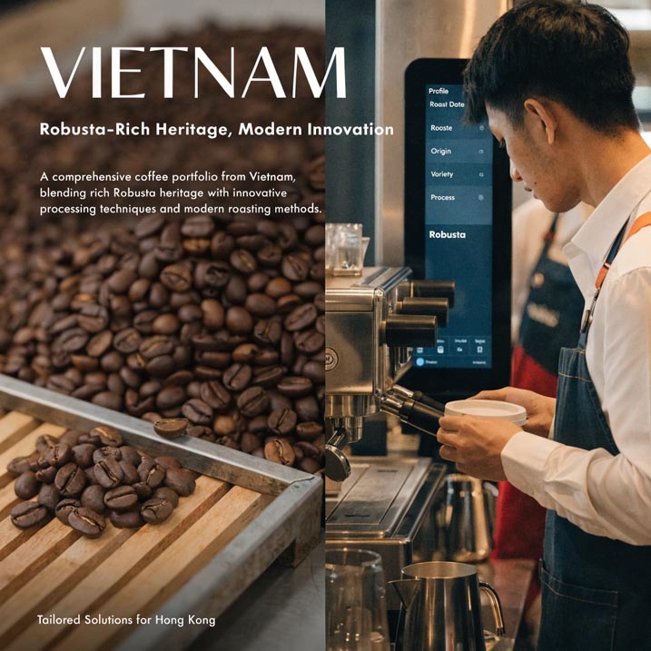 vietnamese coffee farm with workers harvesting coffee cherries